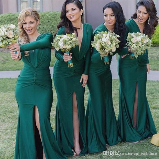 Damas de honor en color verde 9