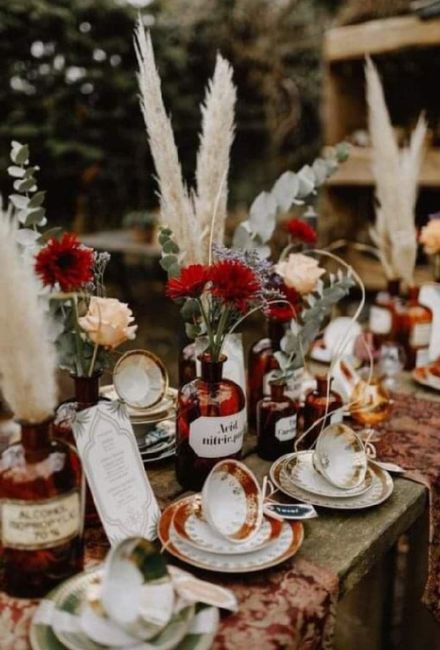 Centros de mesa con hierba de las Pampas 4