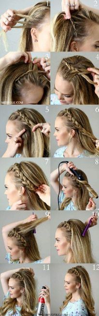 Trenzas adornando el cabello suelto 13