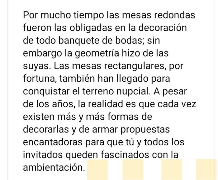Mesas rectangulares en tu boda 1