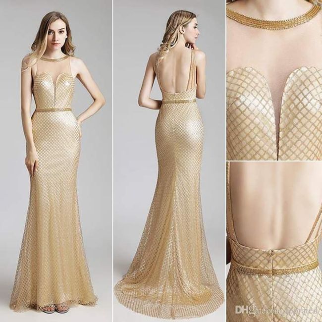 Vestidos en dorado para invitadas 11