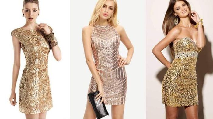 Vestidos en dorado para invitadas 15