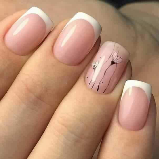 Uñas con tonos blancos 22