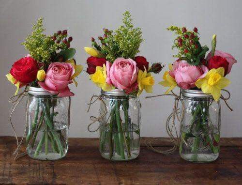 Caminos al altar con mason jars - 4