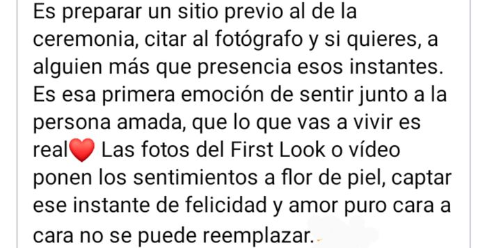 ¿En qué consiste el first look? 1