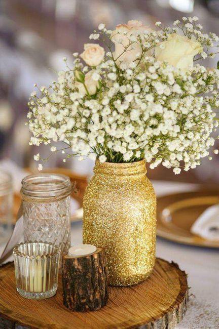 Centros de mesa: floreros con glitter - 4
