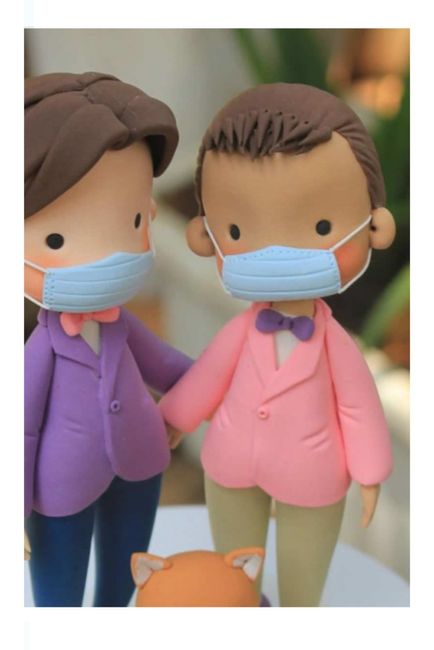 Boda en pandemia: muñequitos para el pastel 20
