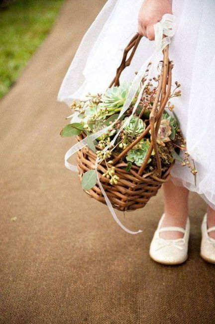 Boda rústica: canastitas con suculentas 1