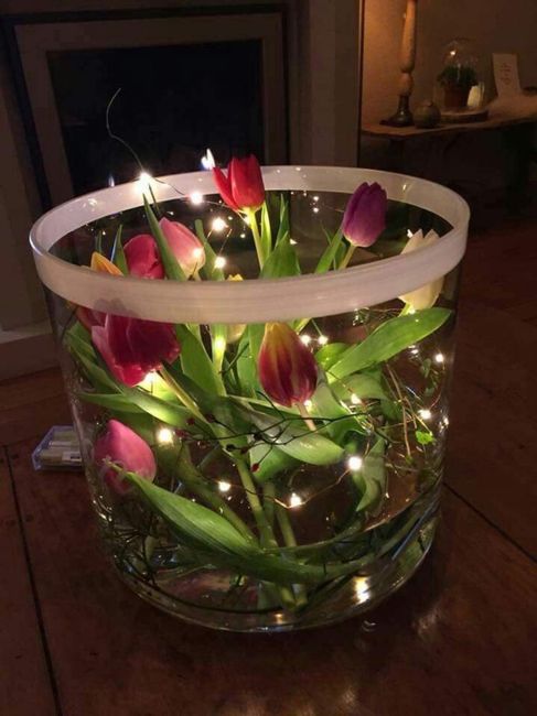 Centros de mesa: flores y luces 1