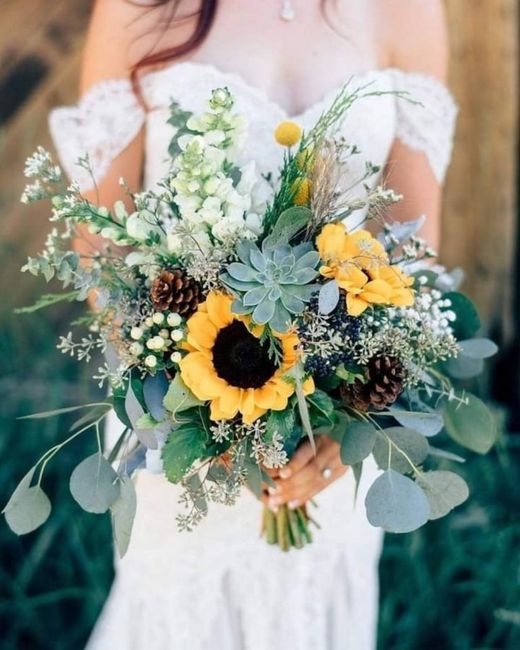 Boda primaveral: ramo con girasoles 2