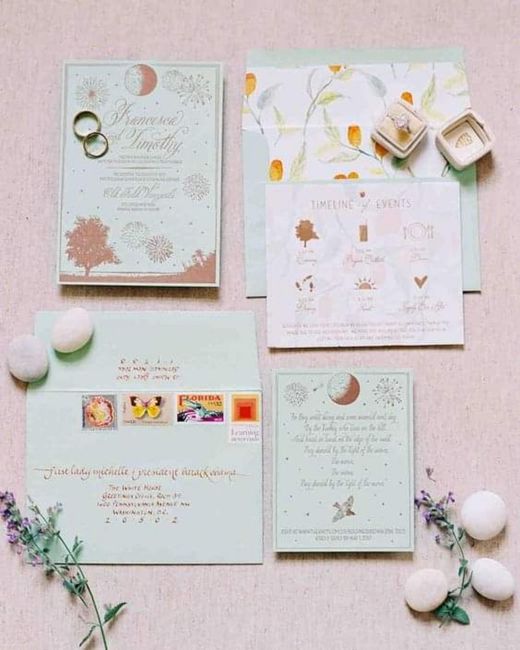 Boda primaveral: invitaciones en tonos suaves y frescos 3