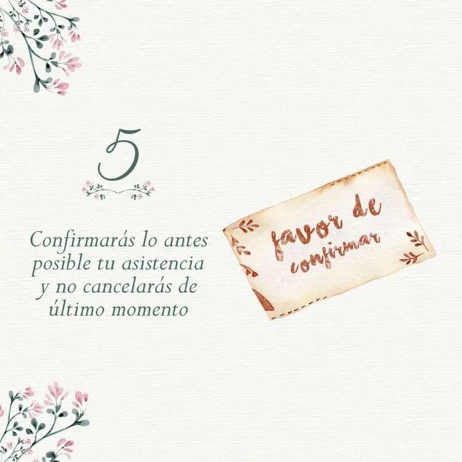 Los mandamientos de los invitados 6