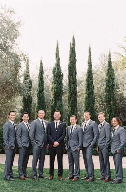 Novios y padrinos en negro y gris - 1