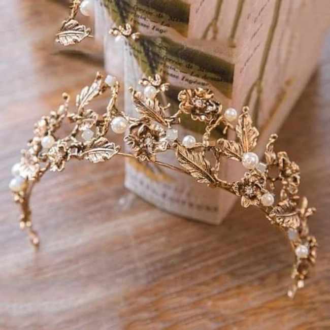 Diademas y tiaras con flores metálicas - 2
