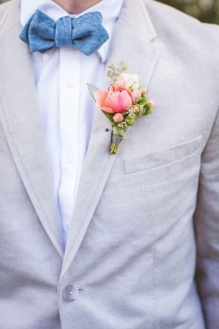 Boutonniere en color coral 3