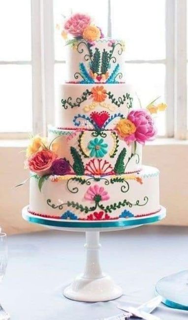Temática mexicana: pasteles con un toque de bordado 🇲🇽 5