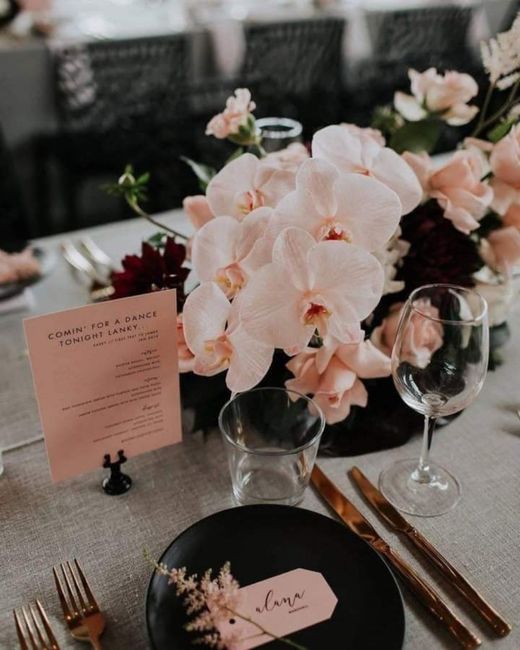 Boda en color negro y rosa🖤💗 11