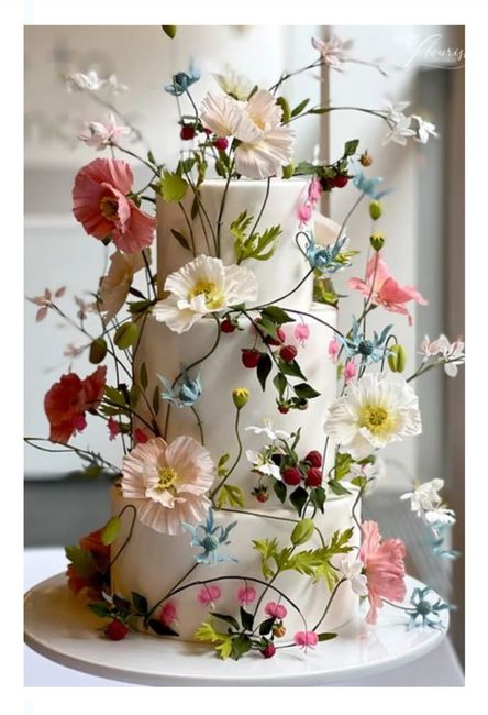 Pasteles con flores de tallo alto 11