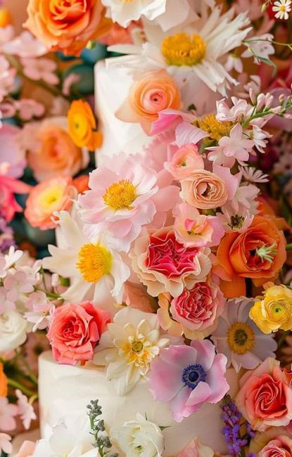 Verano: pasteles con flores🌺🌹🌷 4