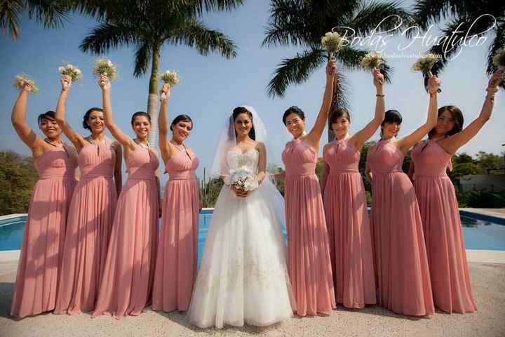 Damas de sales honor color rosa