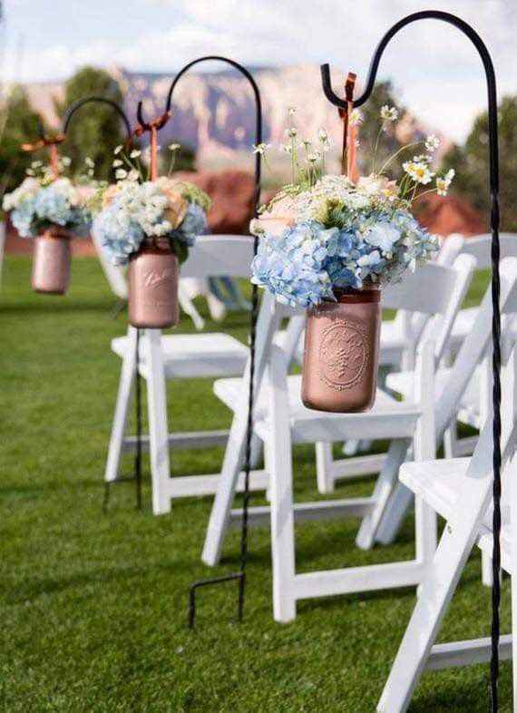 Caminos al altar con mason jars - 3