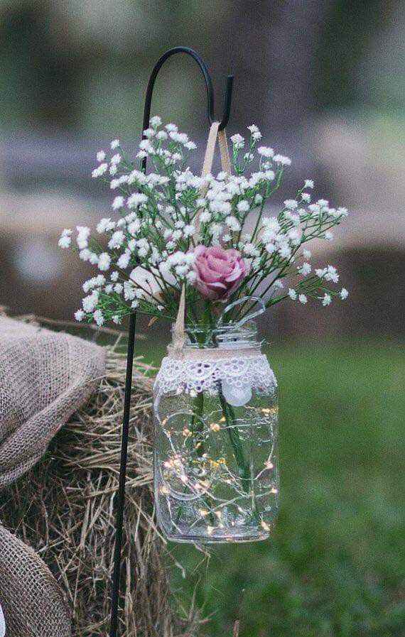 Caminos al altar con mason jars - 6