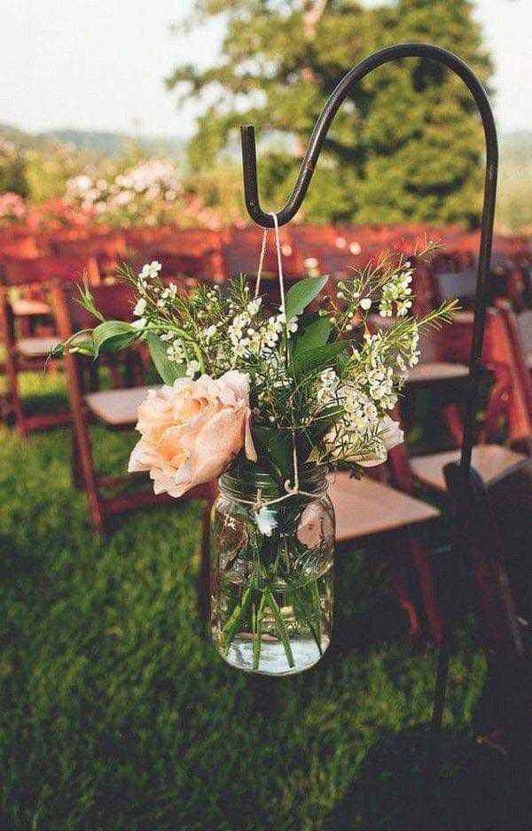 Caminos al altar con mason jars - 16