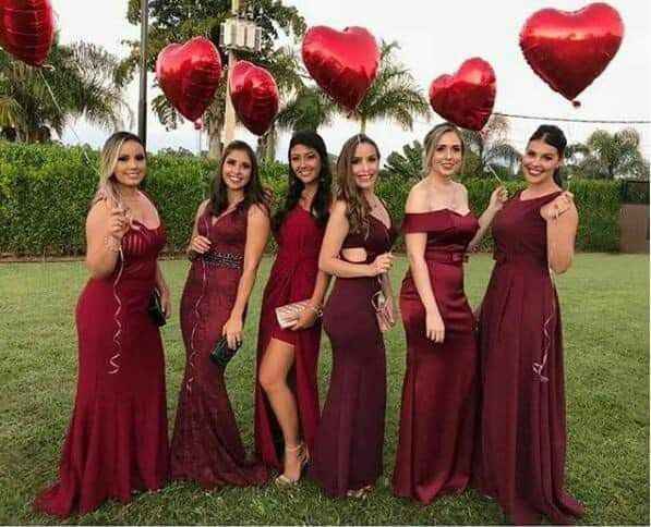 Vestidos vino para damas online de honor