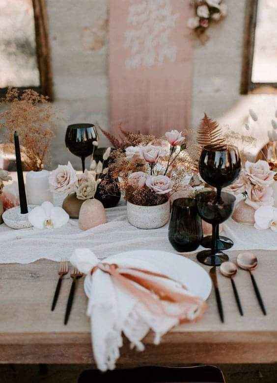 Tonos blush & negro en tu boda 2