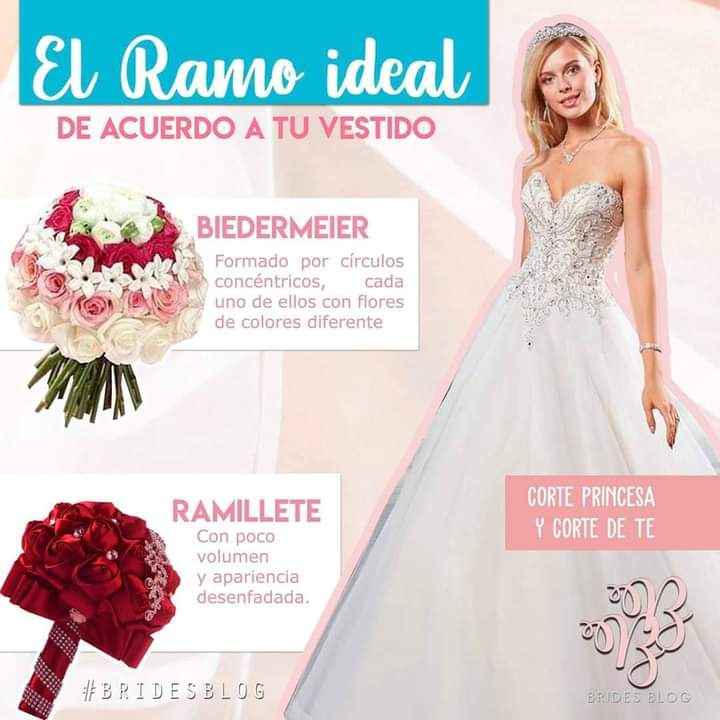 Vestido corte princesa y el ramo ideal 1