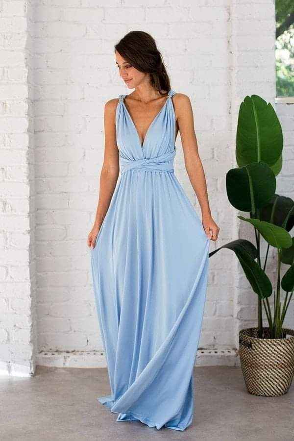 Vestidos para damas con acentos en azul 10