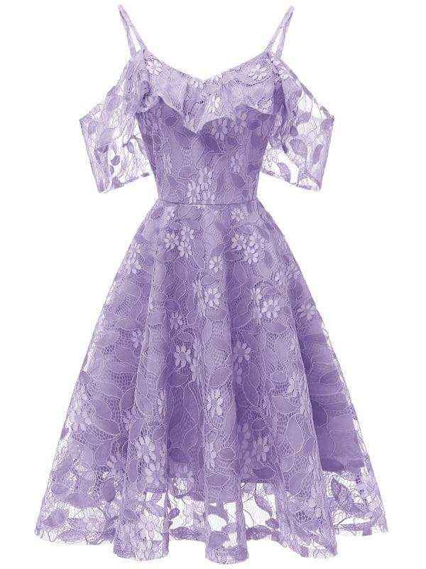 Vestidos cortos para damas con acentos en lila 8