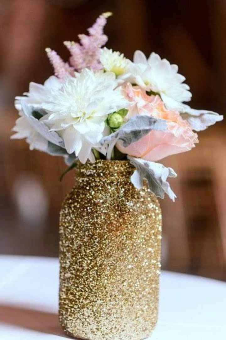 Centros de mesa: floreros con glitter - 2