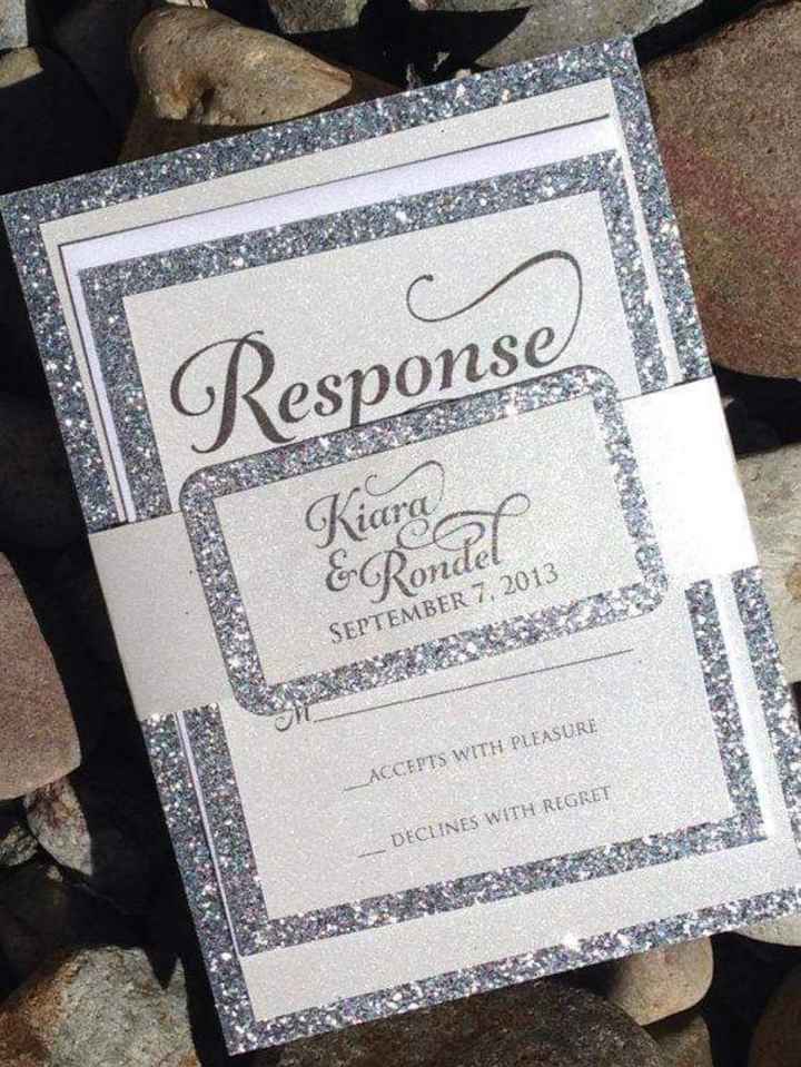 Invitaciones con glitter plateado - 3