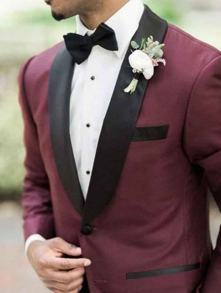 Oto o esmoquin en guinda y negro Foro Moda Nupcial bodas .mx