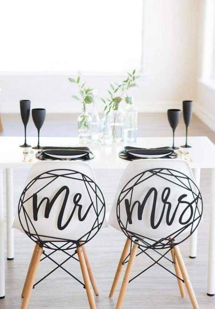 Letreros de novio y novia con formas geométricas - 4