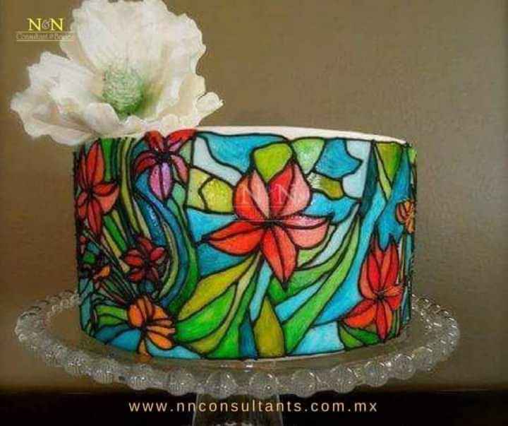 Pasteles con diseño tipo vitral - 3