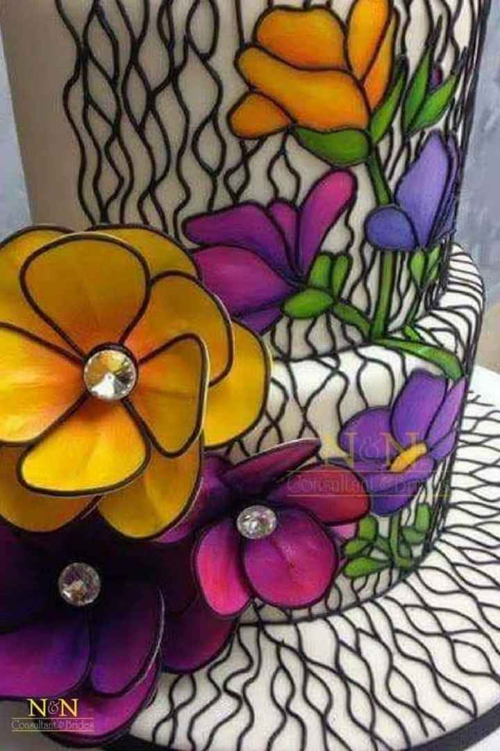 Pasteles con diseño tipo vitral - 4