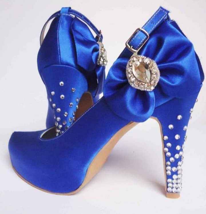 Zapatos para novias en azul rey - 4