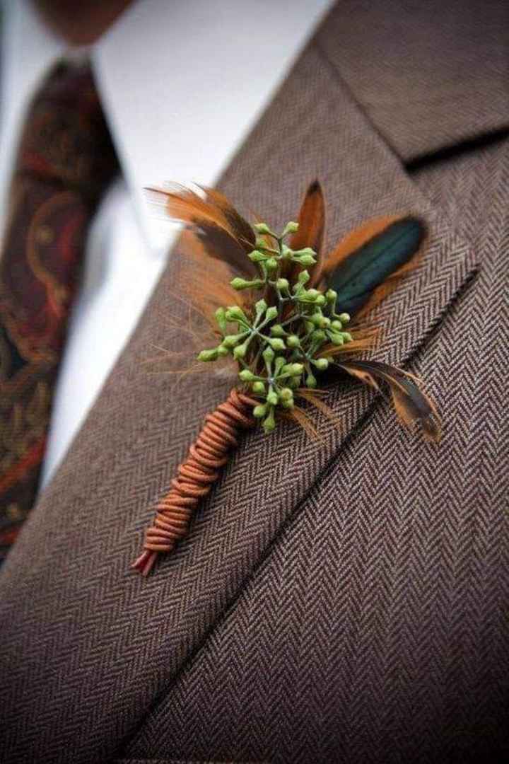 Boutonniere con plumas - 1