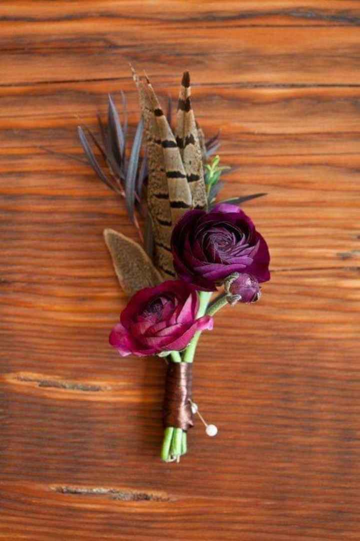 Boutonniere con plumas - 2