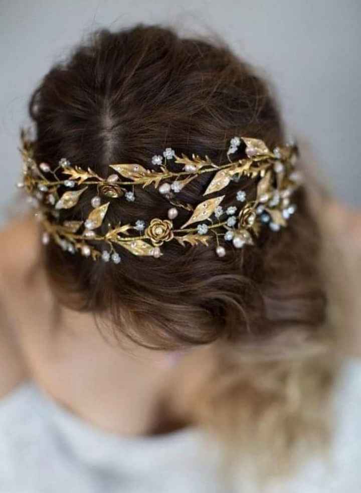 Diademas y tiaras con flores metálicas - 4