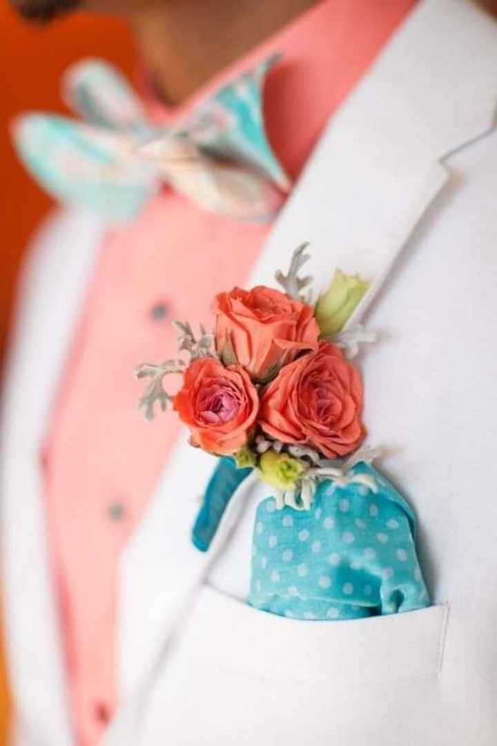 Boutonniere en color coral - 1