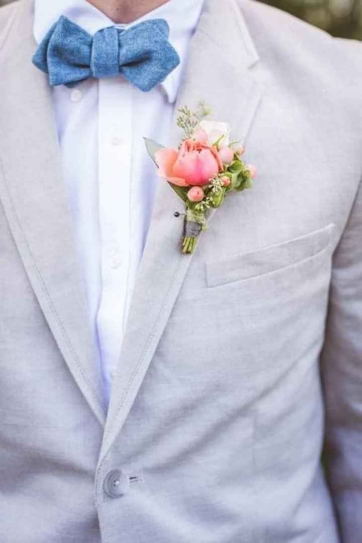 Boutonniere en color coral - 3
