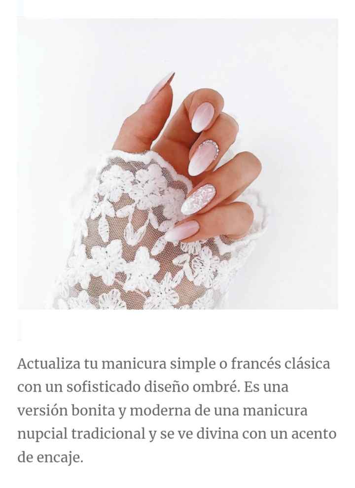 Uñas:lindos diseños para asombrar el día de tu boda - 28