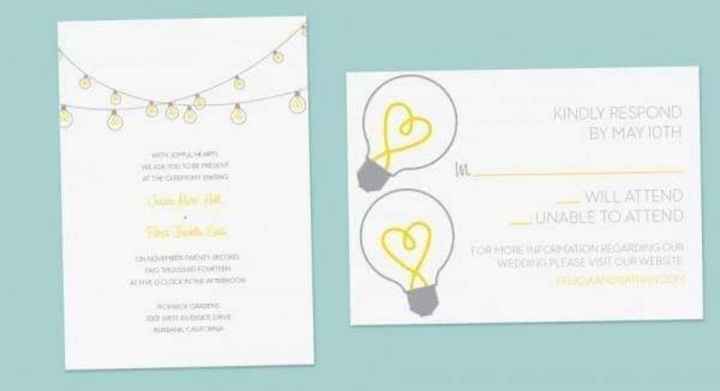 Invitaciones con ilustraciones de lamparitas o foquitos - 2