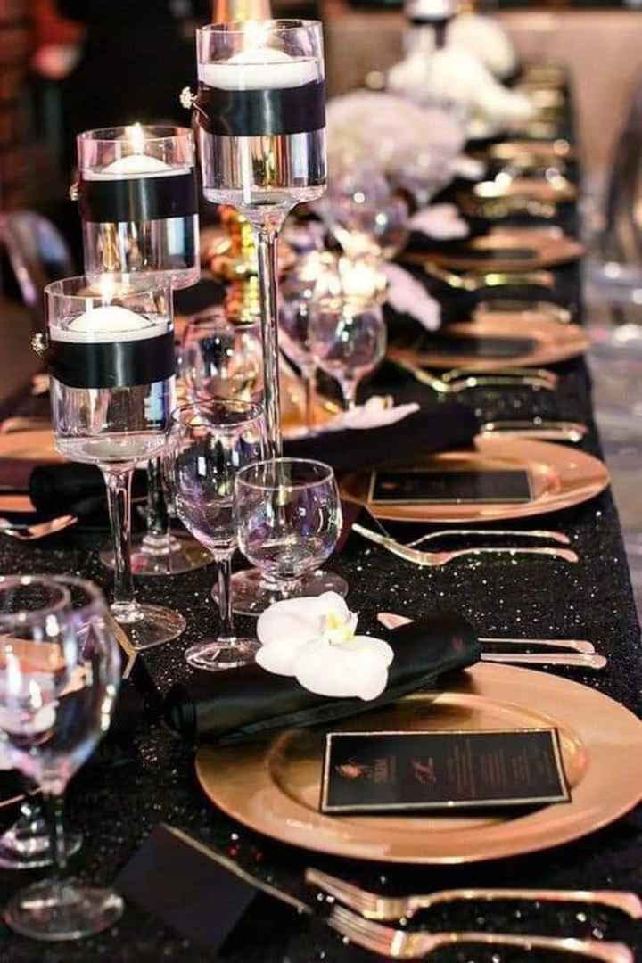 Boda en blanco, negro y dorado - 8