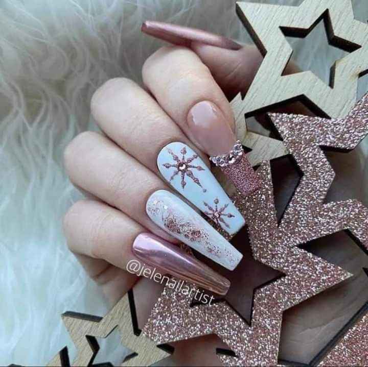 Boda con temática navideña:uñas❄️❄️🎄 - 12