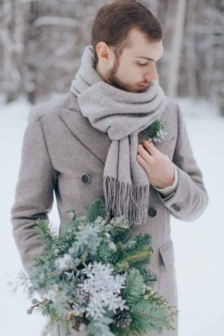 Invierno: bufanda en el outfit del novio - 2
