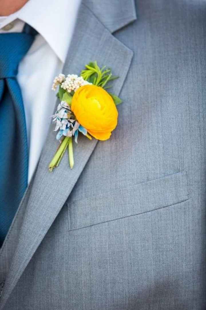 Boutonniere con acentos amarillos 💛 - 1